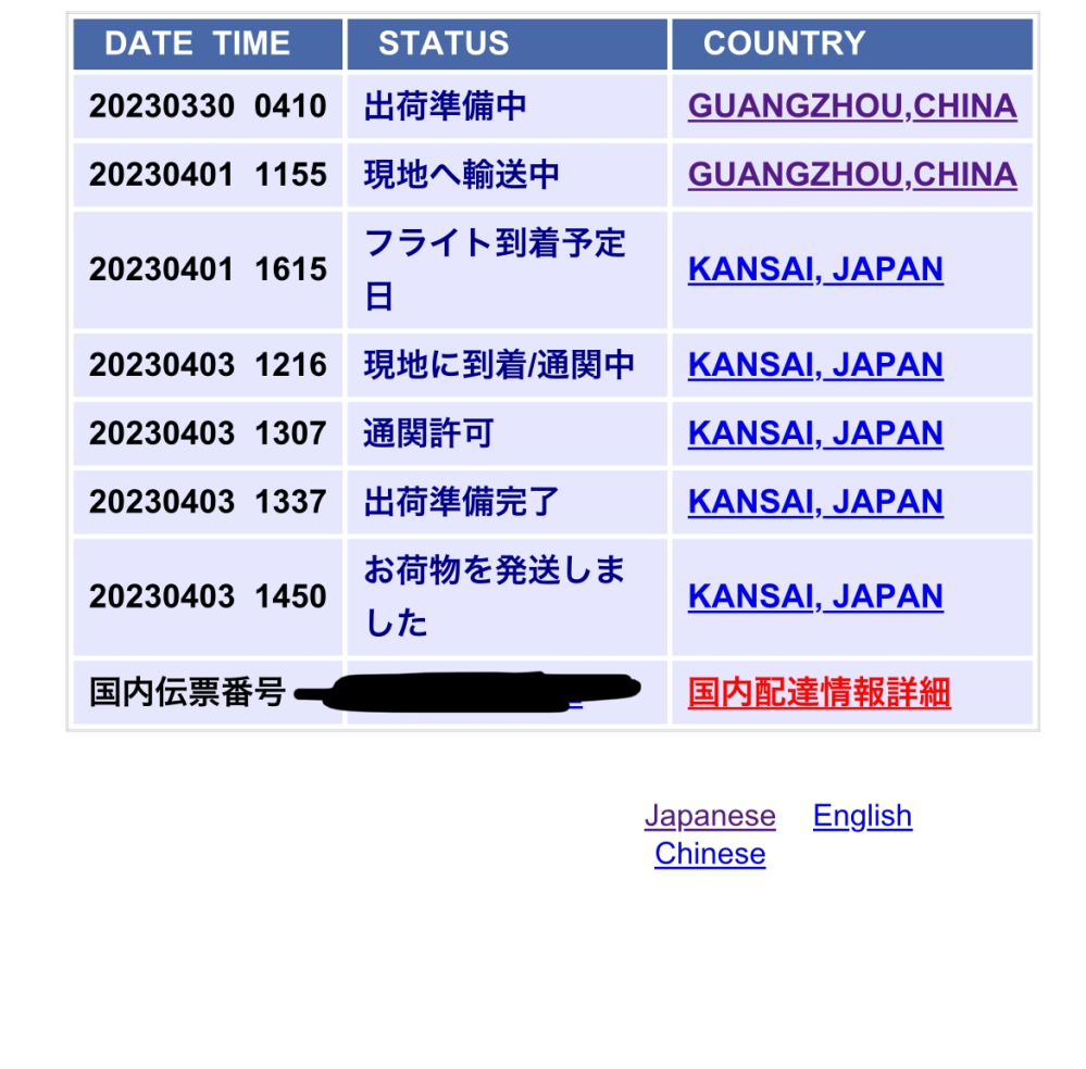 SHEINで荷物を頼み、佐川急便の追跡サイトを使って追跡した