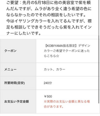 美容室のカラー予約方法についてです。要望欄にこのような事を書き 