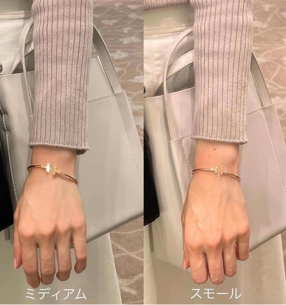 ティファニーtナローワイヤーブレスレットについて質問です。サイズ感