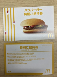 添付のハンバーガー特別ご招待券の有効期限の記載がありません。有効