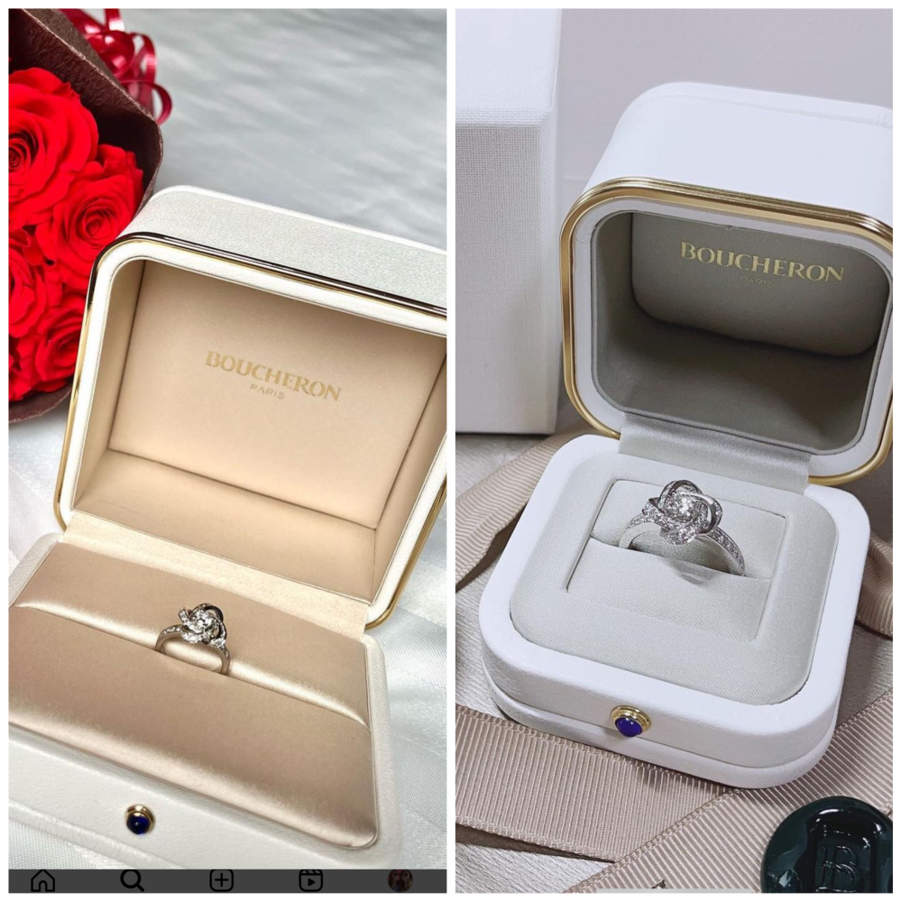ブシュロンで婚約指輪を購入しました。インスタで見ると同じ指輪なのに