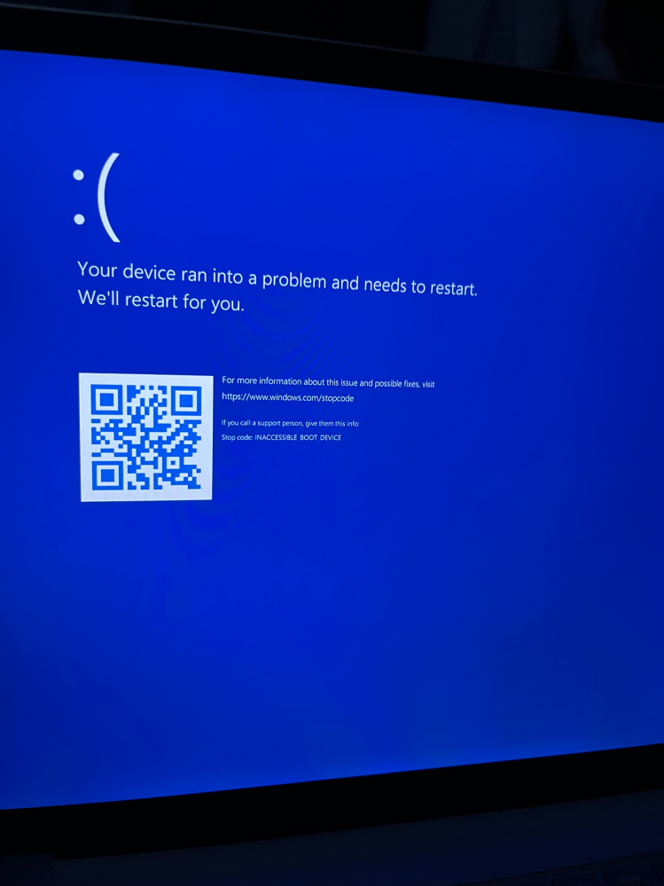 至急お願いします。SurfaceLaptop3を初期化しようとしたら、以下