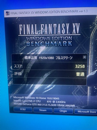 pcのFF15ベンチマークについて質問です。スコア結果は普通でし