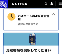 ユナイテッド航空で米国行きのチケットを手配しました。その後