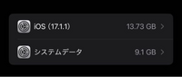 iPhoneのストレージについてです。
ソフトウェアアップデートでiOS17.1.1にしたら写真のようにストレージがめっちゃ多いのですが、どうすれば減らすことが出来ますか？ あと、システムデータも写真のように多いのですが、どうすれば減りますか？