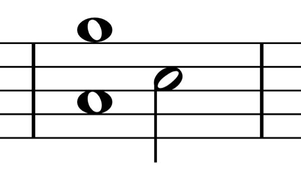 この全音符の3拍目から二分音符を一緒に鳴らしたいのですが、書き方は合っていますか？