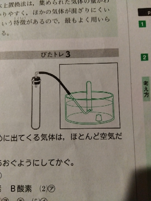 水上置換法を、書けという問題で、ゴム栓が水槽の中に落ちてるんですが、なんでですか？