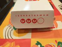 バーガーキングのチリチーズフライを注文したらこの箱に入ってきました。箱の側面に書いてある1～12の数字と鶏のイラストの中に書かれた5.6.8が何を意味するのか気になって仕方ありません。 どなたかわかるかた回答をよろしくお願いします。