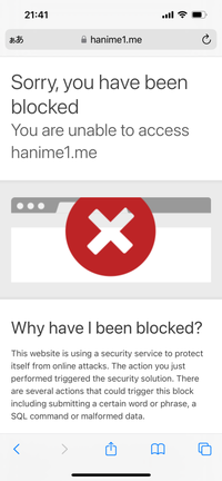 質問です。hanime1.meというサイトを見ようとした所、何故かブロックされてしまいました。この様な場合どうすればよいか、知っている方や経験者の方は教えて下さい。 
