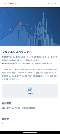 ディズニーのこの青のマルチエクスペリエンスは後日使う場合アプリを