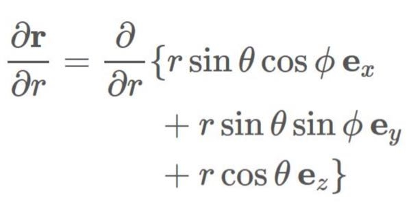 直交座標系の基底ベクトルを円筒座標系のr,θ,φ微分は0ですか？