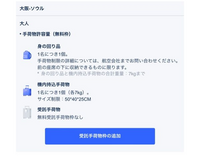 無料受託手荷物なしの便で韓国行くのですが、受託手荷物の枠追加しなかったらキャリーは乗る前に預けられないってことですか？ 