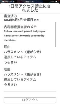 ロブロックスについて質問です。
これだけでバンされるものなんですか？ (質問初めてなので優しくしてくれると嬉しいです) 