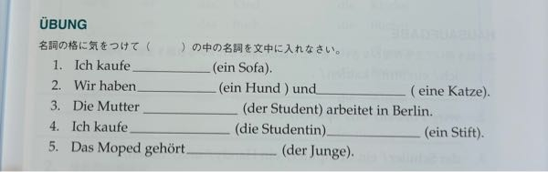 至急です！ ドイツ語に詳しい方この問題の答えを教えてください。