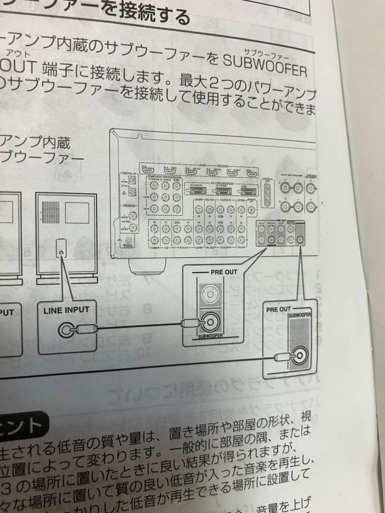 アンプとサブウーファーの接続についてアンプ:ONKYOTX-SA... - Yahoo!知恵袋