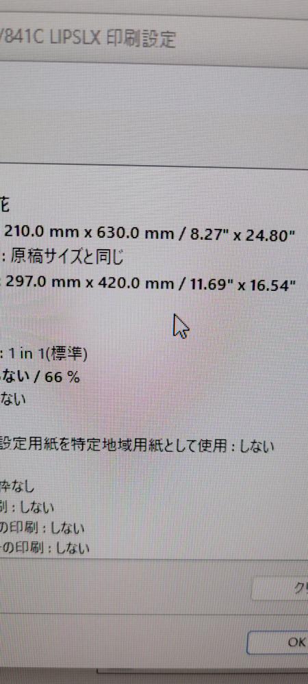 至急教えてください!!仕事用の印刷をしたいのですが、出力用紙サイズが