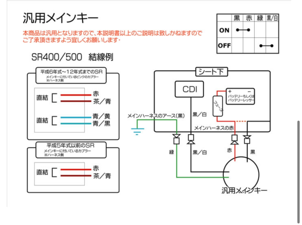 SR4001JRバッテリーレスの配線、点火系について質問します。今配線を引 
