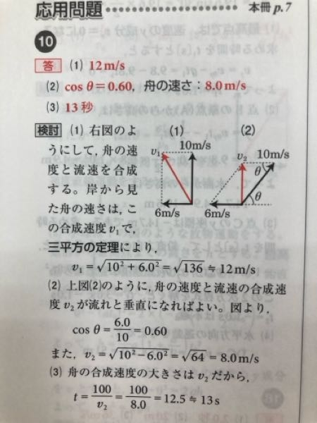 （2）のcosθなんですけど、なんで10÷6.0じゃないんですか？