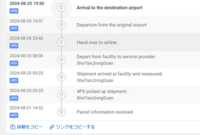 国際小包の追跡についてお教えください。中国からの荷物到着を