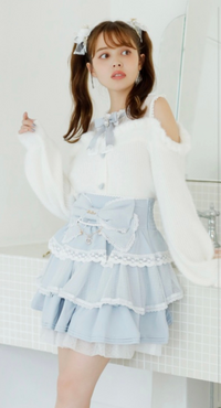 LIZLISA ミシェルマカロン セット 地雷系 量産型 美脚スカート 肩あき