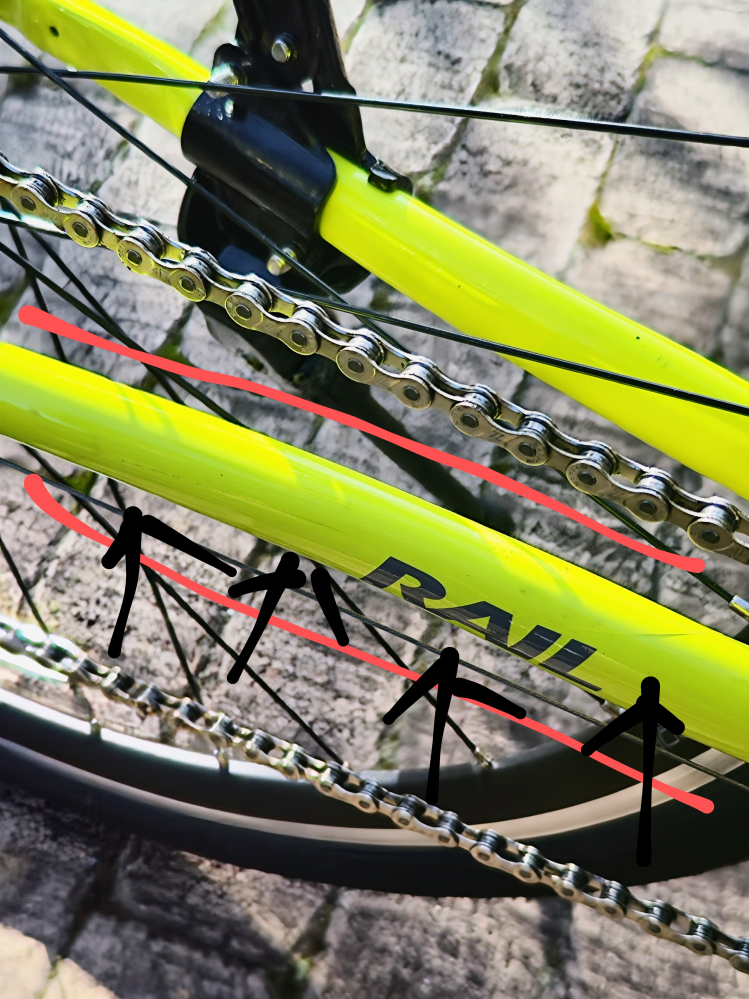 クロスバイクバイクなんですが初めての自転車で車道を慎重に走ってい 