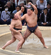 コレは よほど 相性 がなんでしょうかね？ 九州場所 2日目は 若元春vs豊昇龍
立ち合いから中央の攻防戦から 若元春が 左四つに持ち込んだものの 豊昇龍 の右取ったりが入り 最後は 豊昇龍が 押し出し 

豊昇龍が 連勝 スタート
若元春 が1勝1敗
この相撲の対戦成績がコレで 若元春2-11 豊昇龍
最近この対戦は 豊昇龍 が 8連勝と ずいぶん 差がついて