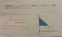 なぜp=-2q+20になるのでしょうか？
1行目のところです。 