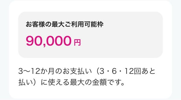 ペイディで写真の表示がされたのですが、これは審査なしで使える金額なのですか？