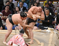 4日目までずっとトンネル 続きで 誰がどう考えても これはケガで間違いなく見ておれんレベルの話でしょうかね？ 九州場所 4日目は 霧島vs若元春
立ち合いから中央の攻防戦から 左四つ に渡り歩いた 2人 だったが 若元春が 右からおっつけて 下がってしまった霧島が 右から突き落としてもダメで 最後は若元春が 押し出し

若元春 が3勝1敗
霧島が 4連敗( 大関 だった 春場所 以来の初日か...