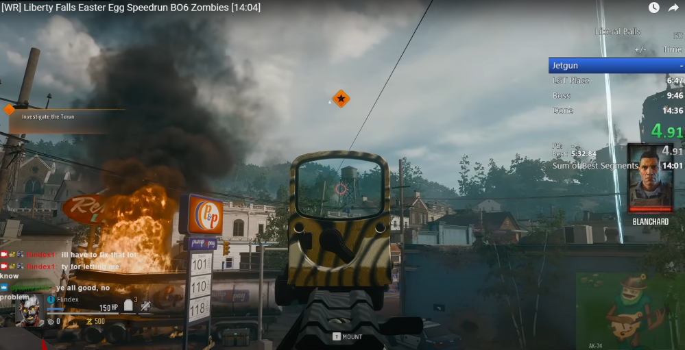 cod bo6 ゾンビにて開幕リバティーフォールズのある場所を撃つと2xpがもらえる動画を見つけたのですが、これってどこを撃つといいか分かりやすく説明してる動画ってありますか? 画像と同じように狙って撃ってみたのですがうまくできません