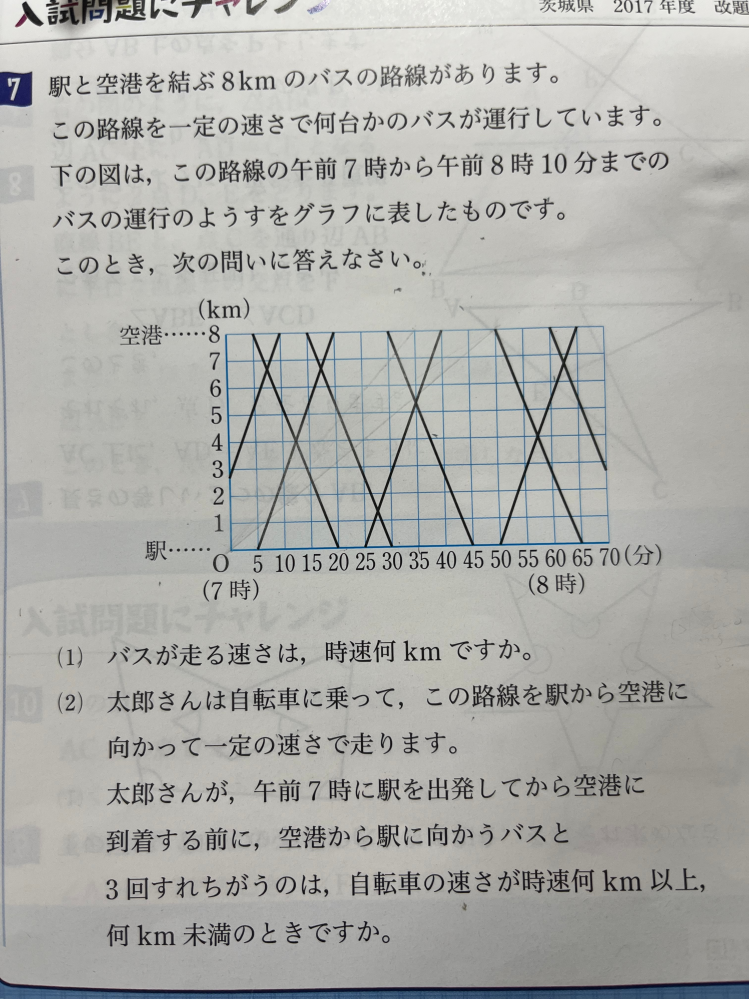 至急・中学校2年 一次関数の利用の問題についての質問です。 (2)の考え方について教えて欲しいです！