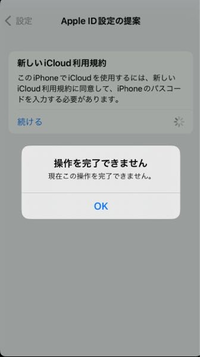 iPhone

iCloud 

続けるをタップしてもここから進むことができません。
これを完了するにはどうしたらよいのでしょうか？ 