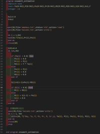 fortran にて以下のようなエラーが出るのですが何が違っていますか？ At line 15 of file sekisetu2.f90 (unit = 10, file = 'amedasu.txt')
Fortran runtime error: End of file

Error termination. Backtrace: