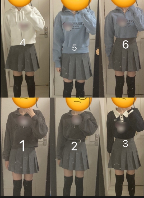 どの洋服が1番変じゃないですか？i ꒳ i よろしくお願いしますm(._.)m 見ずらくてすみません！