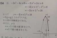 この問題、｢x=-1で最大値が10｣となる理由が分かりません
教えてください 