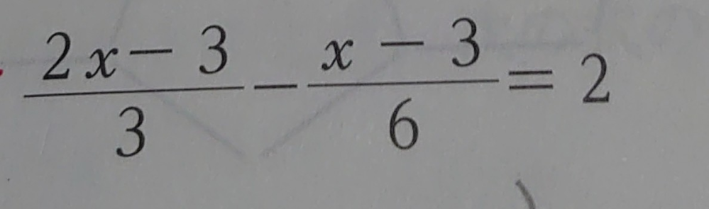 この計算、中学一年生のテストでありました。 計算の途中で分母が6の部分の前にある－が 分子のXと－3にかかる理由が説明できません。 誰か教えて下さい。