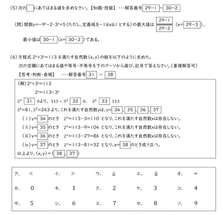 【数学】 高校3年生数学の問題です。下の写真の□の31から38の問題の答えが分かりません！ わかる方いましたら、ご回答よろしくお願いします！