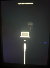 iPadに充電器を挿すとアップルの画面がついた後にこの画面になります充電器... - Yahoo!知恵袋