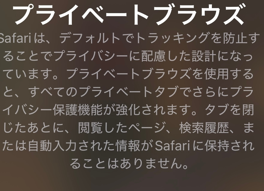 iPhoneのSafariのプライベートブラウザを使っていたのですが、その時に画像のところにプライベートリレー何ちゃらみたいなのと青い楕円のタッチするやつがあった気がします。 その楕円を誤って押してしまいました。今までよく読まず放置していたので自分が何をしたのかもわからないですし、設定や編集の部分を見ても何がオンになったのかわかりません。 その楕円のやつは何をする機能なのか、またオフにする方法はあるのか知りたいです。