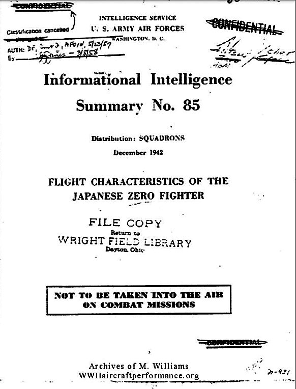 米軍はアクタン・ゼロの鹵獲・調査で、格闘戦を禁じる【３つのNever】を勧告。 通達を受けた米軍パイロットは「では、どうすればいいのだ？」と聞き返した。 零戦と格闘戦をすれば、勝ち目がない。 【米軍が、零戦との格闘戦を禁じた【３つのNever】勧告書の原文(英文)】 http://www.wwiiaircraftperformance.org/japan/intelsum85-dec42.pdf ❶ 零戦と格闘戦をしては成らない。 ❷ 背後を取れない場合、時速300マイル以下で零戦と空戦をしては成らない。 ❸ 上昇する零戦を追尾しては成らない。 零戦以外に、米軍が格闘戦を禁じた日本陸軍戦闘機は、有るかな？