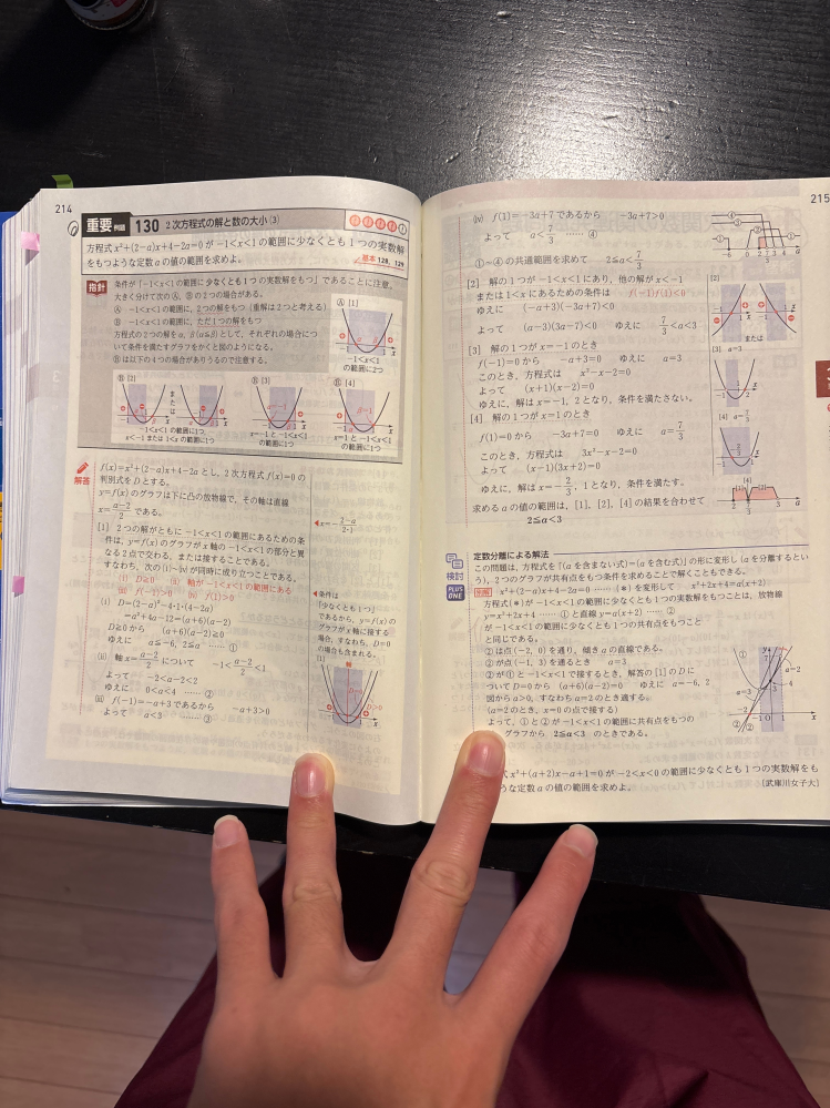 至急お願いします！ なぜ［3］［4］は必要なのでしょうか？ 僕の考えでは［2］の赤文字のところを0未満ではなく0以下にすれば良いと思うのですが。