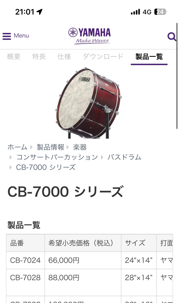 部活の応援用の太鼓として、YamahaのCB-7024というバスドラムを買おうと思っています。 応援の際、大太鼓用のバチ(先にクッションが着いているもの)でバンバン叩くのですが、ドラムが破れたり、壊れたりしませんか？