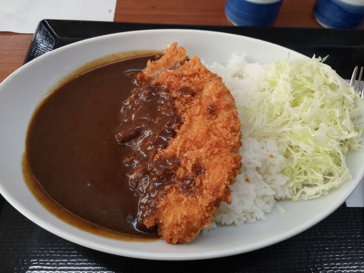 お昼は何を食べましたか？ わたしはかつやさんでカツカレーの竹を頂きました。 揚げたてアツアツのカツ旨かった～～