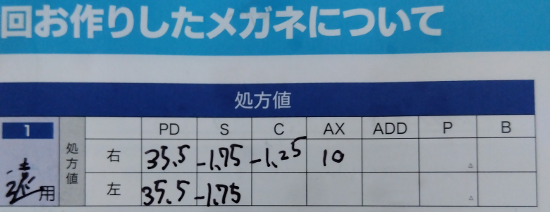 メガネのPDについて教えて下さい。 以前メガネを作った時の処方値のPDが左右の表示になっていました。 これはPDが、71という事でしょうか? 当方女性で、かなり大きいと思うのですが、 これよりかなり前に作った時は、58でした。