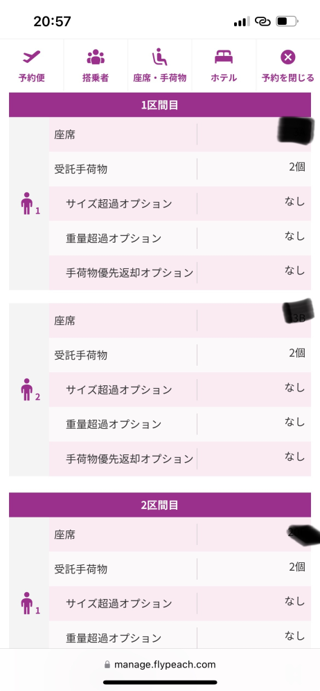 ピーチ航空の受託手荷物について質問です。 添付のような表示の場合は、搭乗の際にカウンターで20個✖️2個の荷物を預けられるとの意味でしょうか？