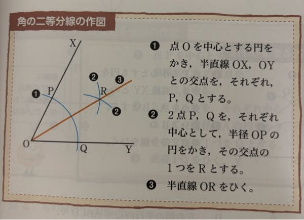 大至急 この作図によって、なぜ半直線ORが、△XOYを二等分できるんですか？