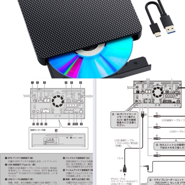 セレナc27サイバーナビでBlu-ray外付けで再生 AVIC-CE902SE サイバーナビ裏の2番のUSBタイプAポートに外付けのBlu-rayUSBタイプA タイプCどちらでも対応のプレイヤーのUSBタイプAを2番のUSB繋いだら観れるようになるでしょうか？ よろしくお願いします。