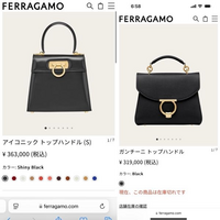 画像のフェラガモのトップハンドルバッグについて。どちらも
