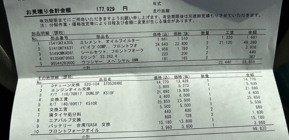 バイクについて質問です。 - VTR250を友達から譲って貰う事に