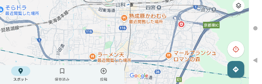 京都府山科の国道１号線へのアクセス 自転車で大津に抜けたいのですが、国道１号線が１番体力温存できるとのブログがあり、清水寺南の三条から山科に入り、116号線の渋谷街道を東に突っ切って京都東IC脇の道から北上して国道１号線に合流を考えてますが、このルートは自転車で走れますか？ ジャンクションがかなりややこしいのと、大津からの戻りは観月橋か宇治に抜けたいので、山科で南下を考えてます。